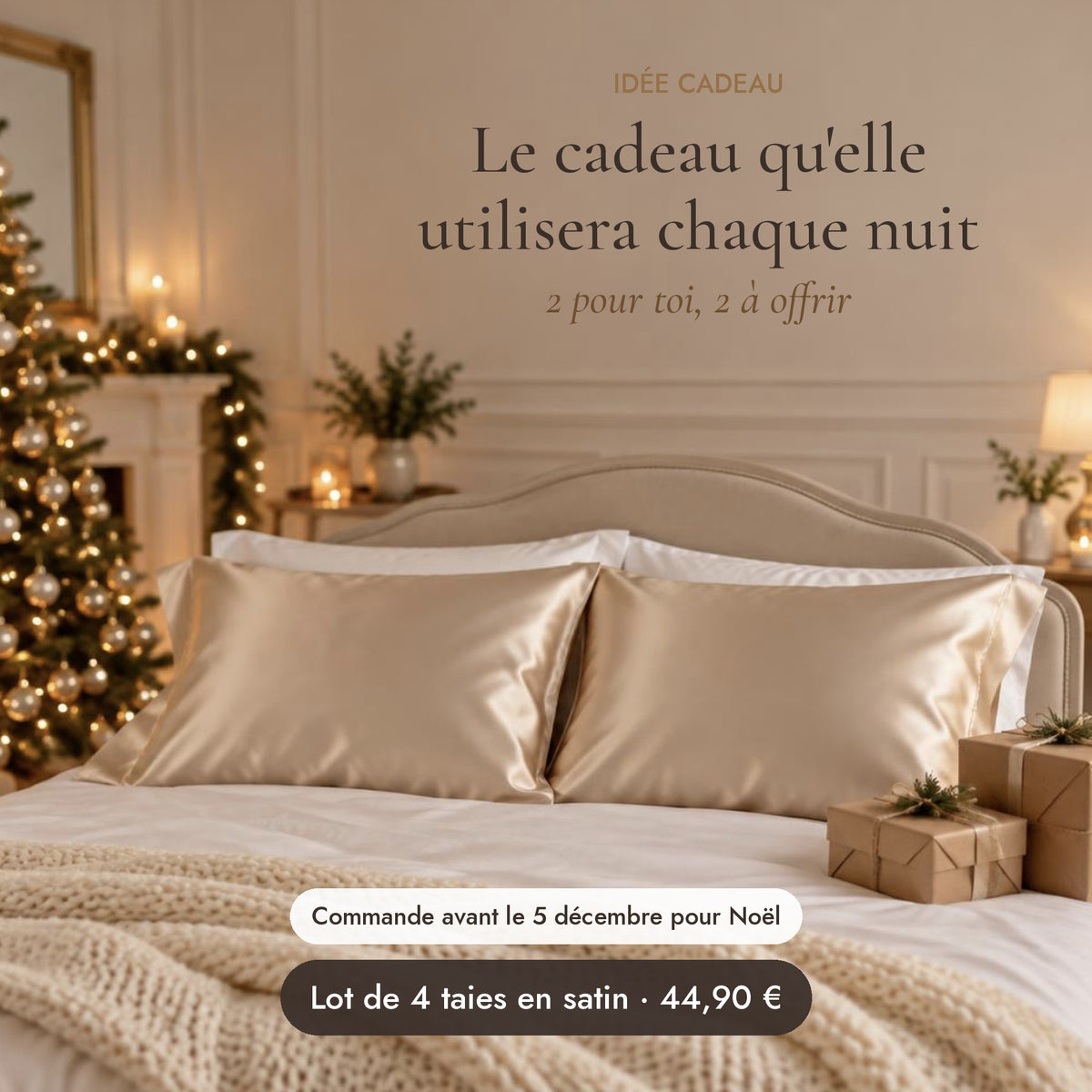 Taie d'oreiller en satin