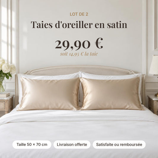 Taie d'oreiller en satin