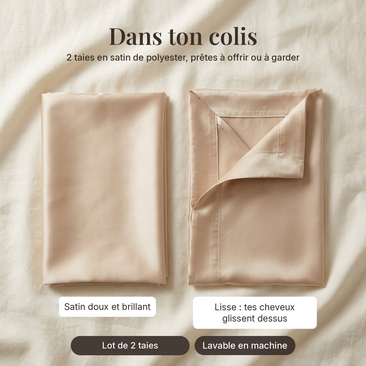 Taie d'oreiller en satin
