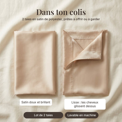 Taie d'oreiller en satin
